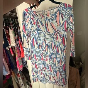 Lilly Pulitzer Blue, Pink & White Printed Dress